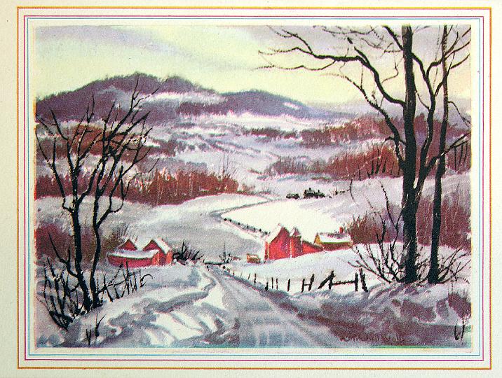 DSCN3137a.jpg - Winter Scene 1, watercolor, notecard, collection of M. Wolff