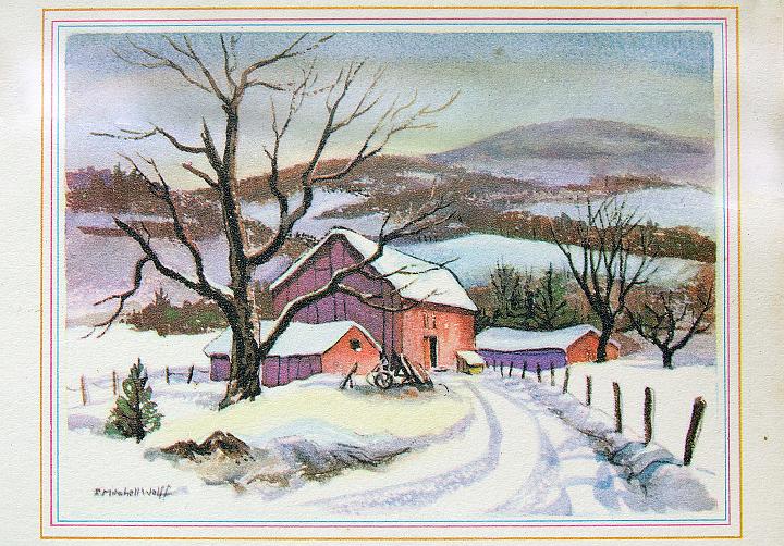 DSCN3145a.jpg - Winter Scene 4, watercolor, notecard, collection of M. Wolff