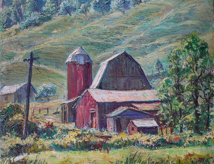 Farm.jpg - New England Farm, oil, , Collection of Richard Wolff