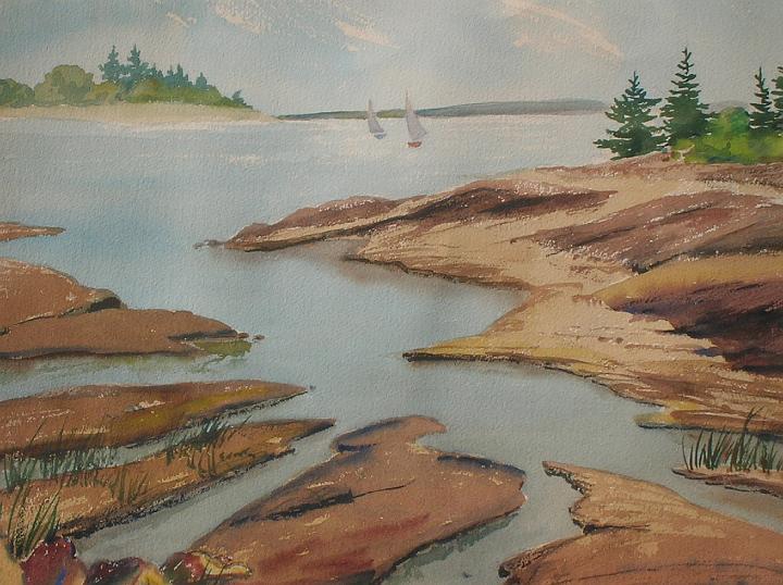 Fingers.jpg - Lakeside, watercolor, Collection of Richard Wolff