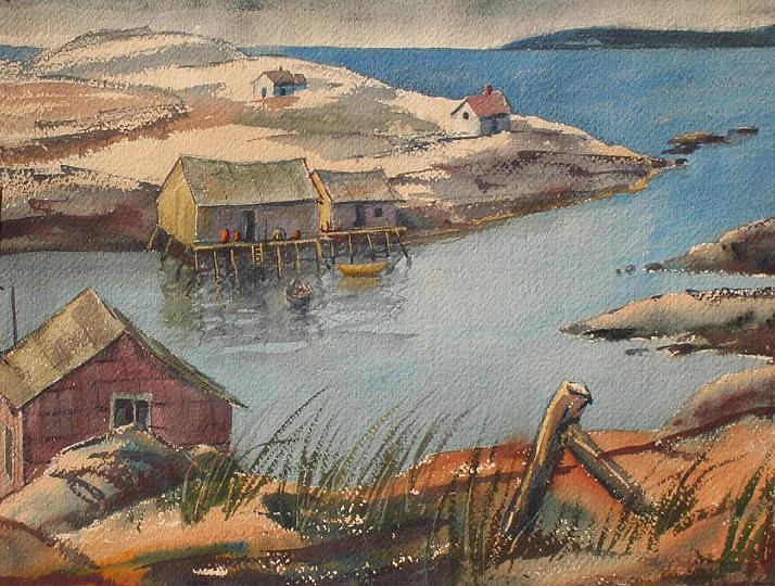 Stages.jpg - Inlet, watercolor, Collection of Richard Wolff
Probably inspired by Peggy's Cove in Nova Scotia